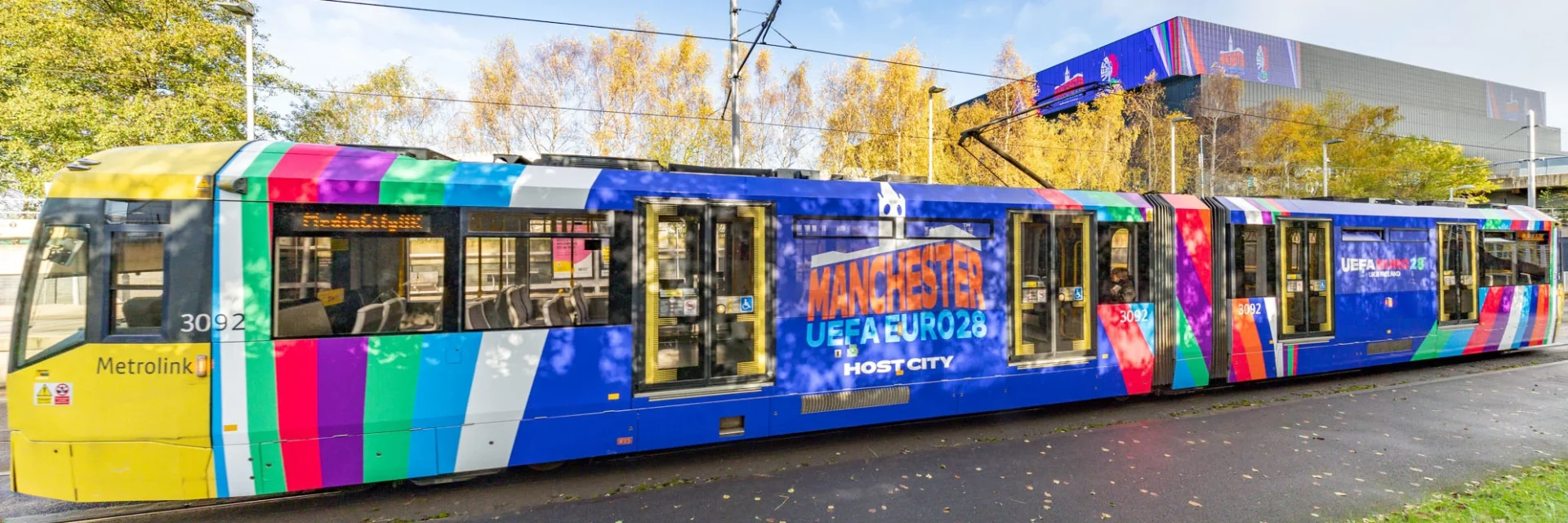 TfGM - UEFA Euro 2028 Host City Tram Wrap