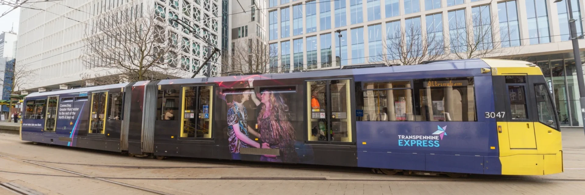 One Tram, One Big Northern Message - City Centre, Manchester - 250304 tfgm 002 (carl sukonik www.thevain.co.uk @thevainphotos)